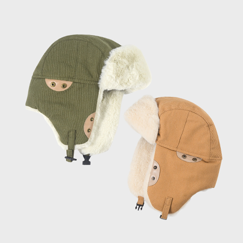 Custom Warm Winter Trooper Hats outdoor ear flaps cap Ski Trooper Trapper Winter Hats for men women with plastic buckle