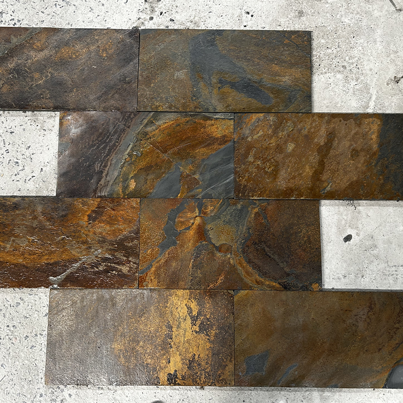 Natural Slate Floor Tiles Non-fading Non-slip Floor Tiles Rusty Slate