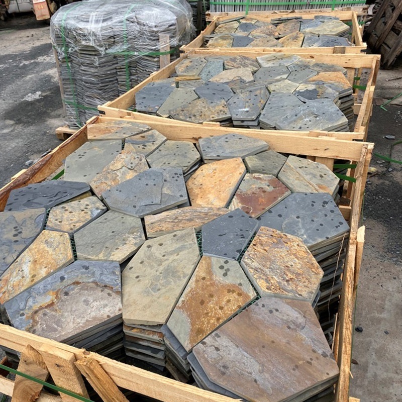 Natural Rust Slate Paving Stone Flagstone for Garden Paths