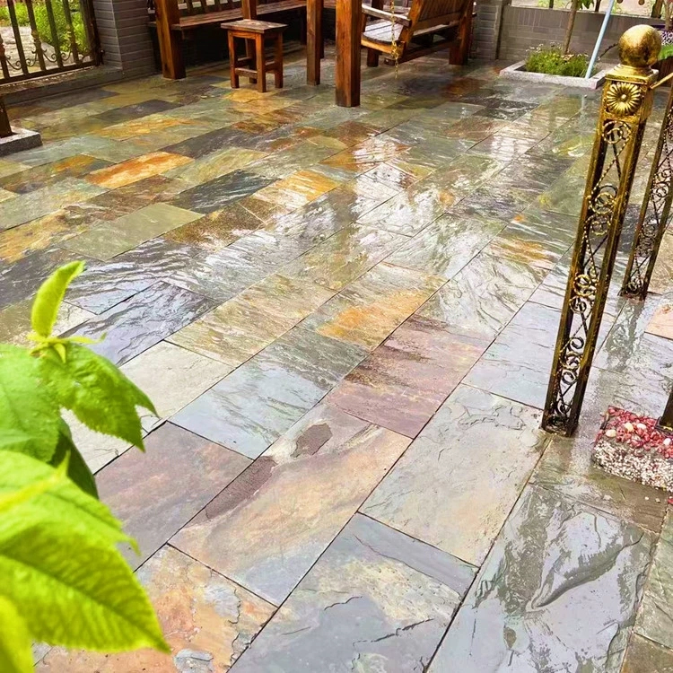 Natural Rusty Slate Floor Tiles Split Surface Floor Tiles Slate Patio Pavers Driveway Paving Slate