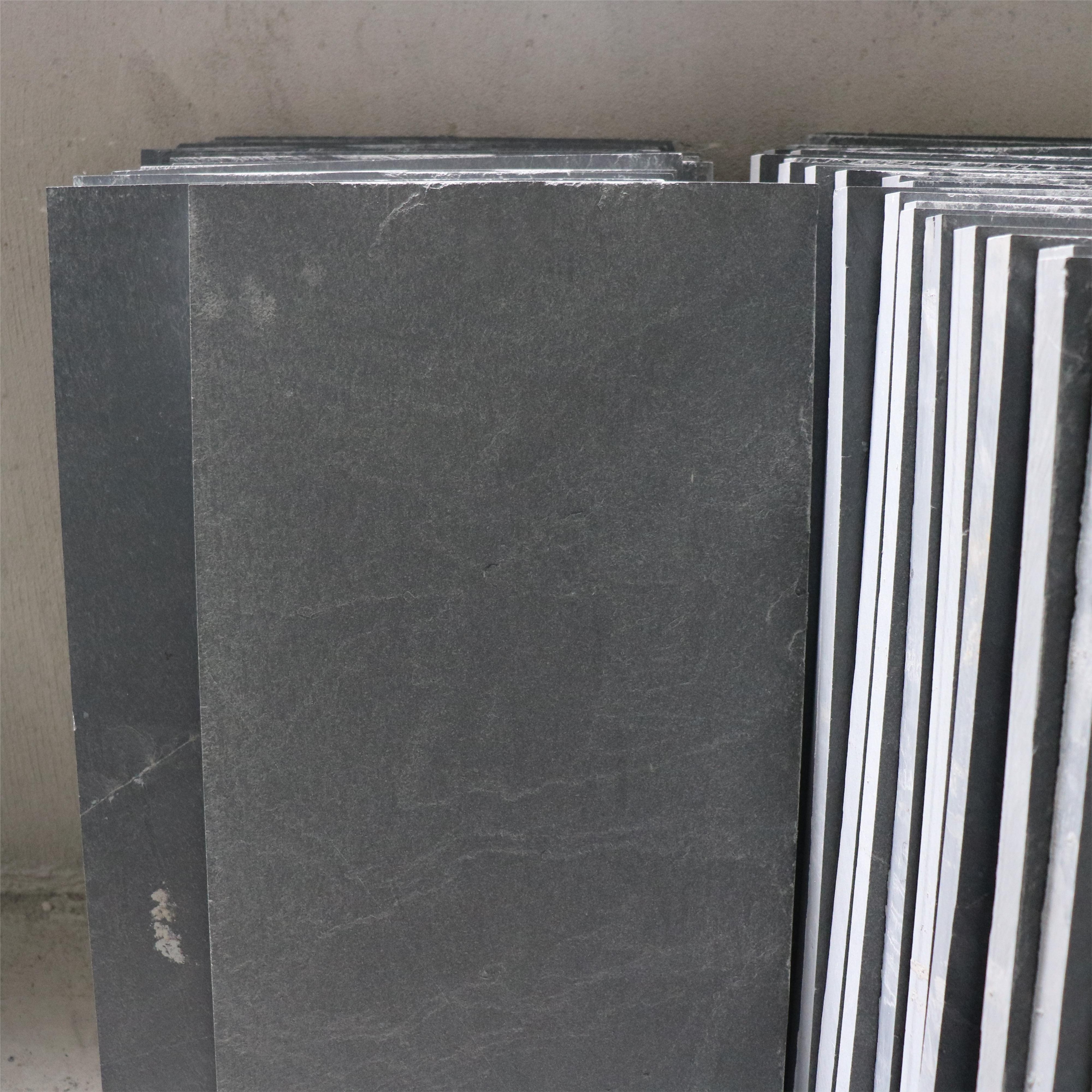 Factory Sale Natural Stone Tiles Black Colour Paver Split Surface Antiskid Slate Floor Tiles for Patio