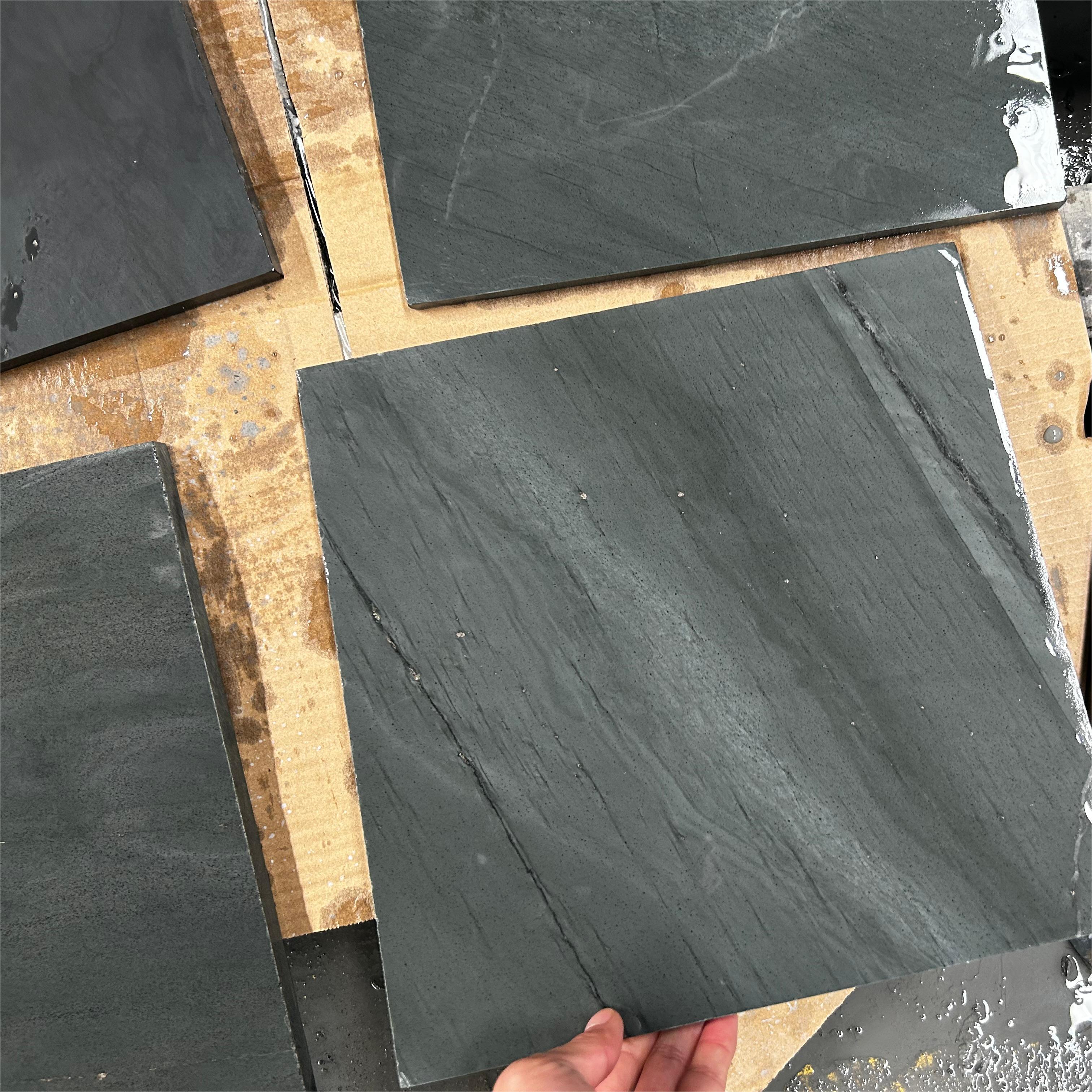 Black Floor Tiles Non-Slip Matte Slate Floor Tiles Slate Paving Stones Honed Slate Tiles With Good Price