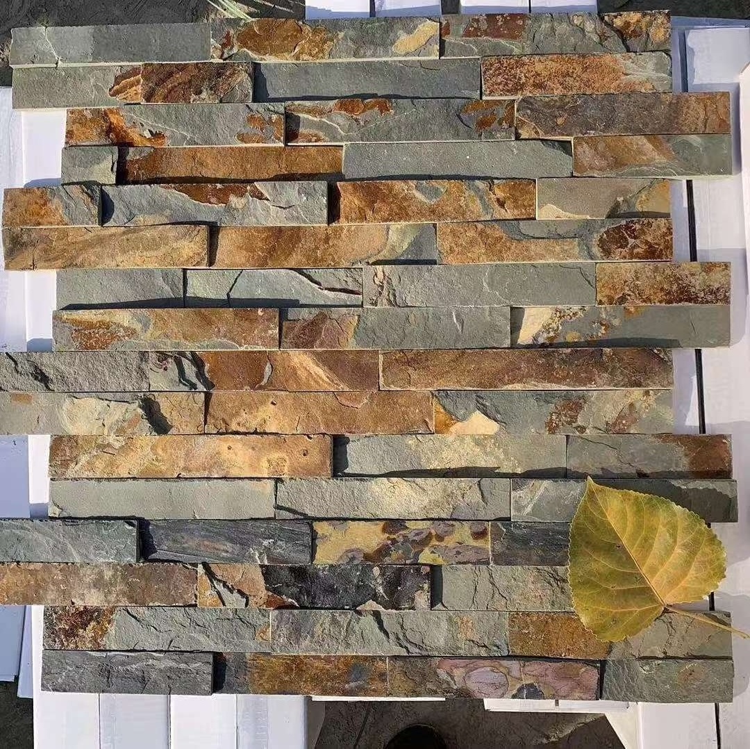 Villa Wall Cladding Natural Slate Black Board Slate Culture Stone Cladding Exterior Wall Panel