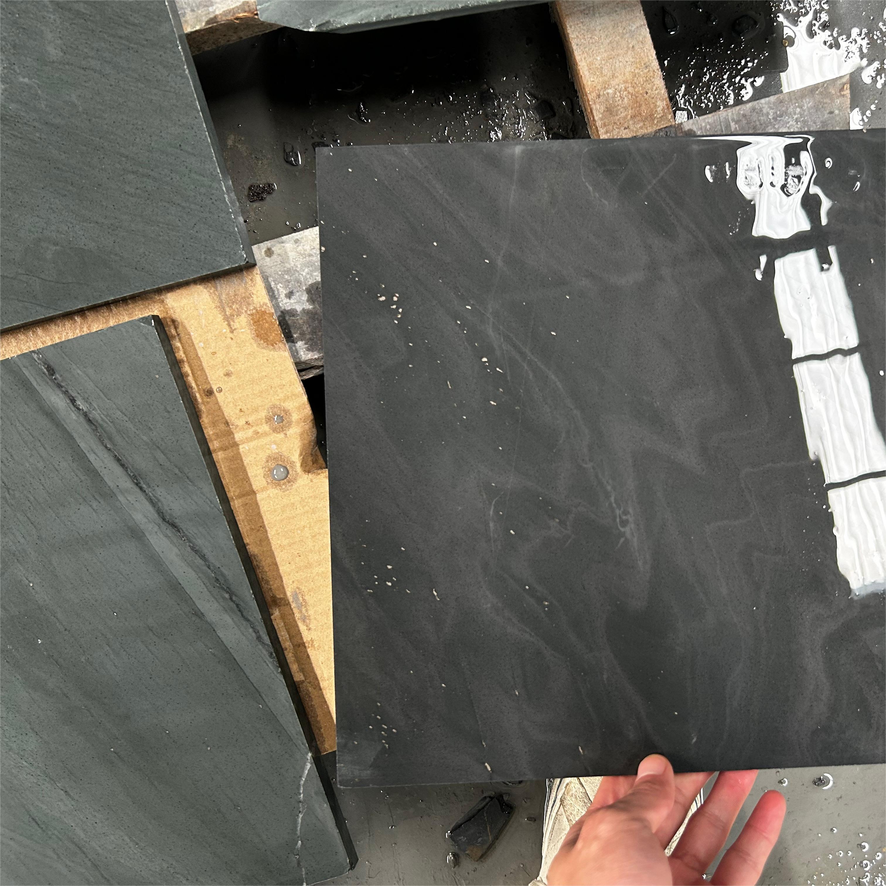 Black Floor Tiles Non-Slip Matte Slate Floor Tiles Slate Paving Stones Honed Slate Tiles With Good Price