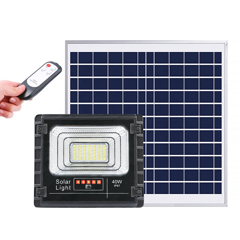 Outdoor Wall Street Garden Ip65 Rechargeable Solar Led Flood Light With Remote Control