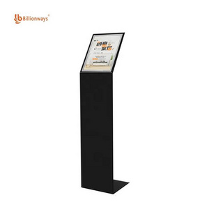 A4 A3 Luminous Style Car Show Iron Floor Standing Wheel Sign Literature Stand Acrylic Display Stand