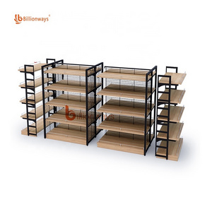 Back Net Book Hanging Shelf Retail Store Display Rack Newest Miniso-Style Wood Wall Gondola In Nigeria