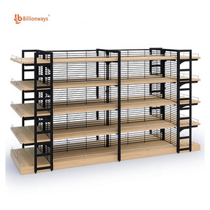 Customized Professional Manufacturer Rack Wood Wall Mount Shoe 2019 Retail Supermarket Store Display Hanging Shelf