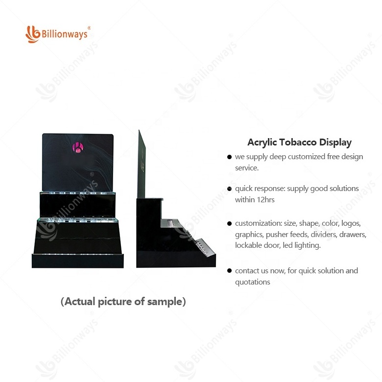 Acrylic Multifunctional Display Stand Smoke Shop LED Lighting Display Case Acrylic Shelf Display