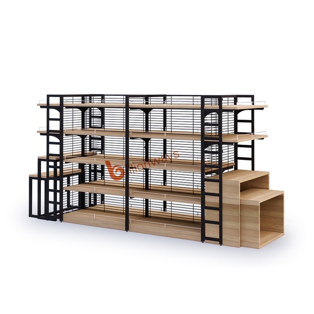 Customized Professional Manufacturer Rack Wood Wall Mount Shoe 2019 Retail Supermarket Store Display Hanging Shelf