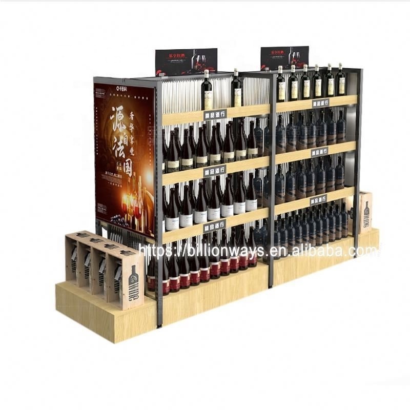 Customized Manufacturer Wine Cabinet Free design Fast delivery Low MOQ OEM ODM Supermarket Shelves