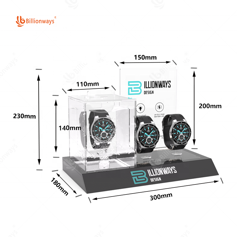 clear waterproof Product display stand watch display stand holder for shop Acrylic waterproof test display stand