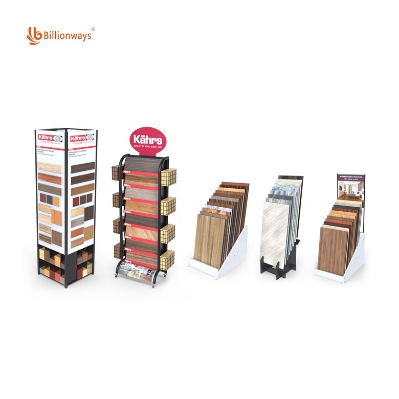 New Design Plate Tile Stone Display Stand Shelf Tile Sample Display for showroom tile store with customized graphic and logo