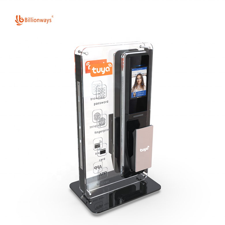 Smart Lock Stand Aluminum Alloy Fingerprint Door Lock Showing Display Racks Stands Match Single Tongue latch display stand