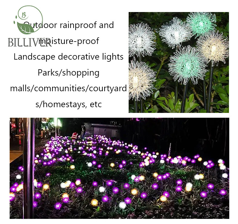 Solar Powered Decoration	Outdoor Balls Decoration Fairy Lights for Pathway Landscape Courtyard Dandelions Solar Garden Lights