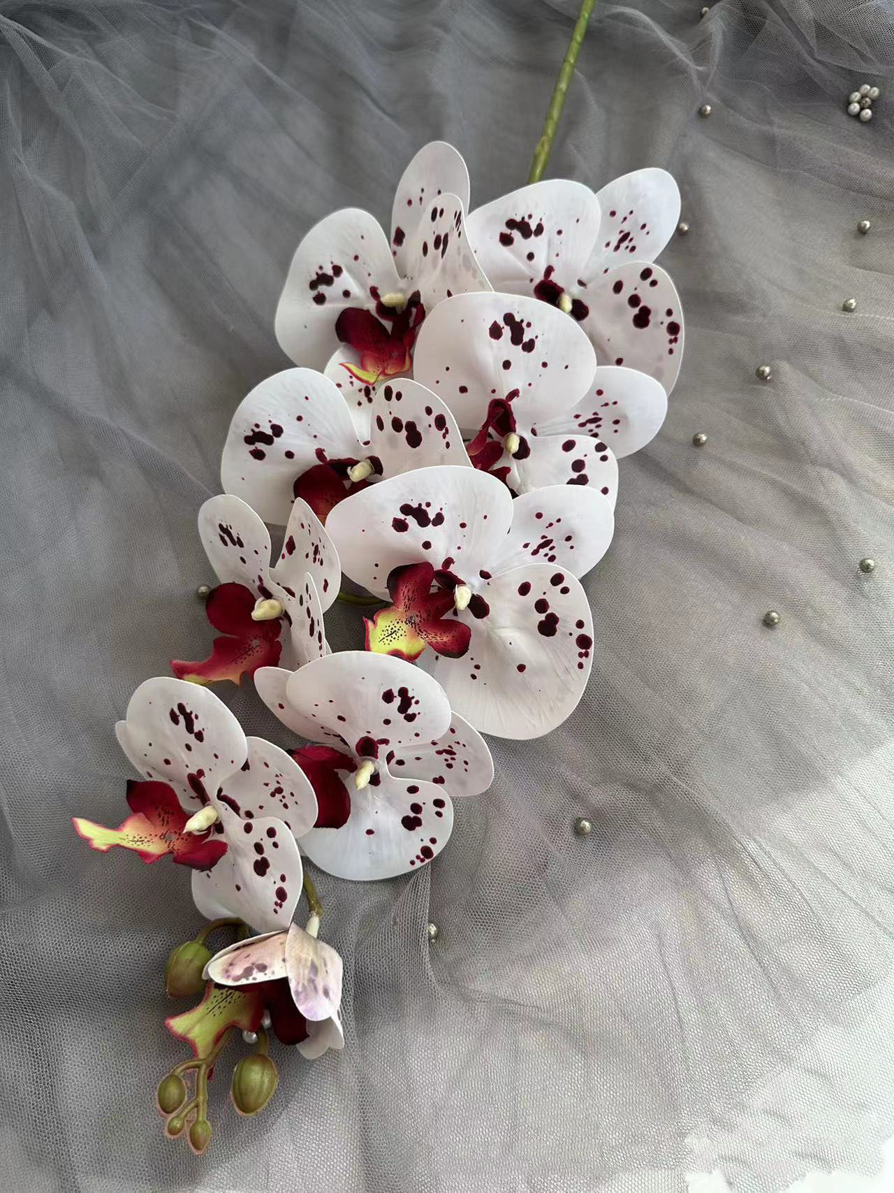 Eco-friendly Natural real Touch Latex Latex Moth Orchid Artificial Flower Moth Butterfly Orchid white orchid