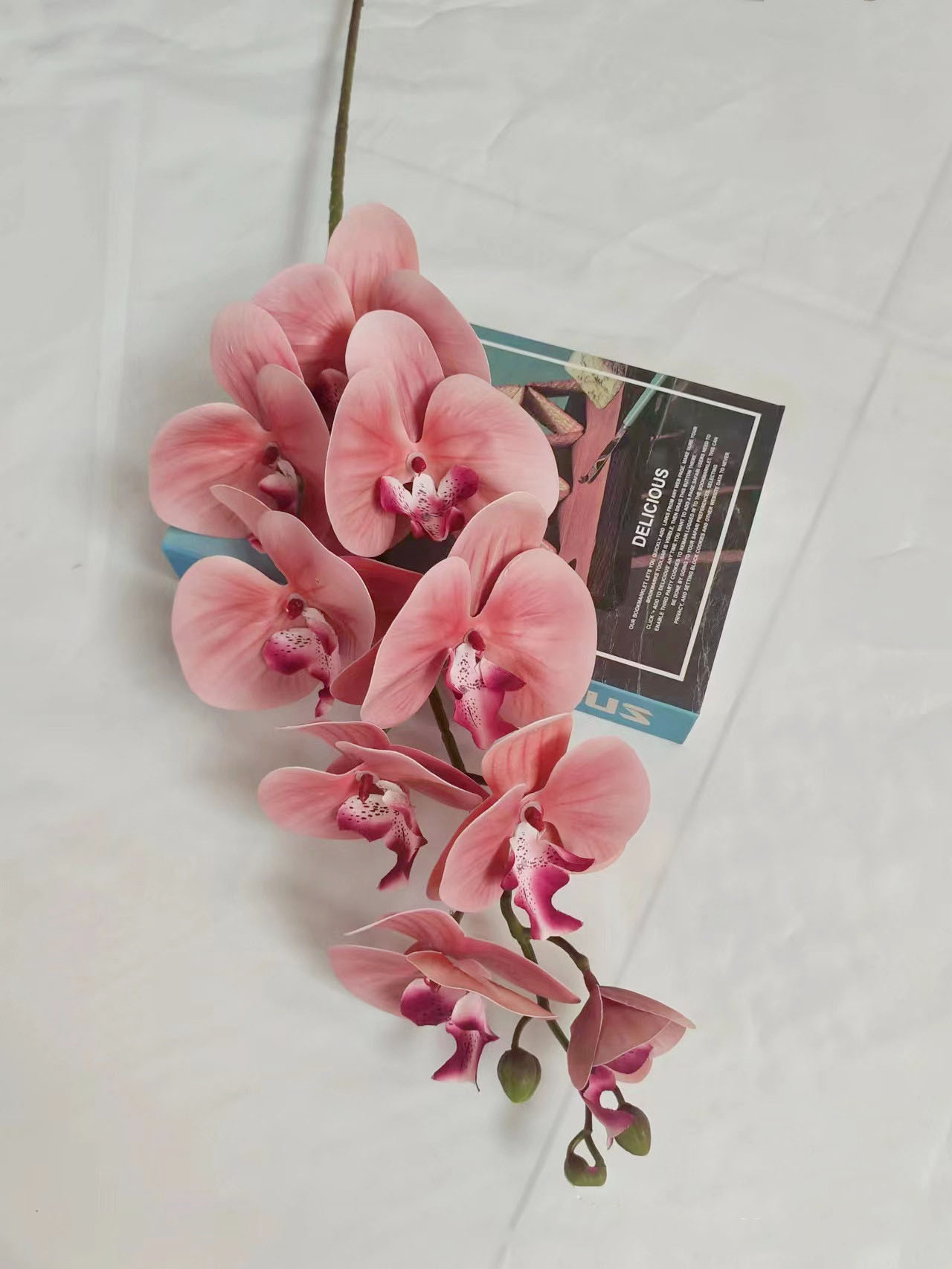 Eco-friendly Natural real Touch Latex Large hand-feel Phalaenopsis Moth orchid In Bulk Silk Stem Decorative Flowers