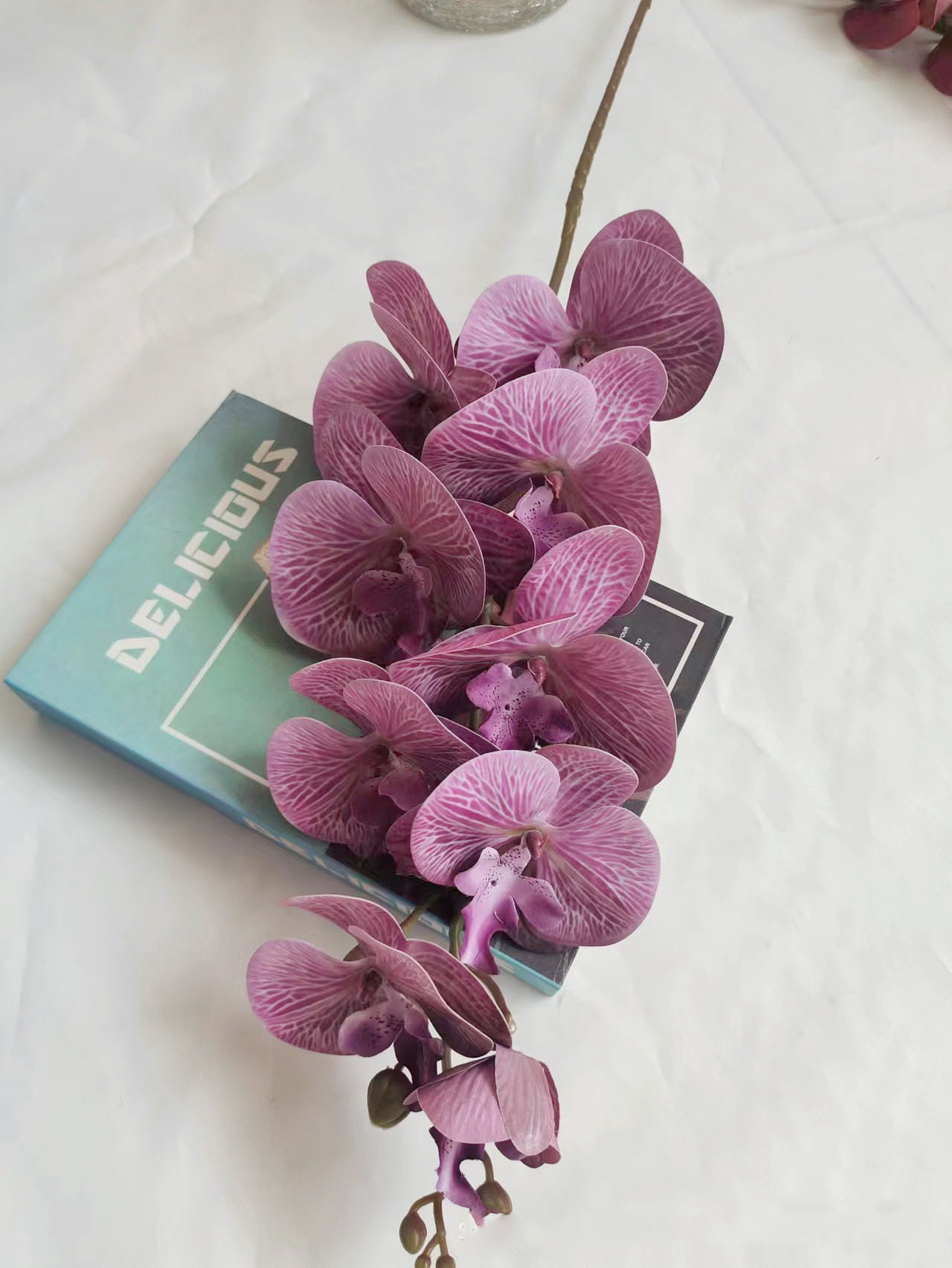 Natural Touch Latex	Moth Orchid Decorative Artificial Flower Moth Butterfly Orchid Table Home Cymbidium Purple Moth Orchids