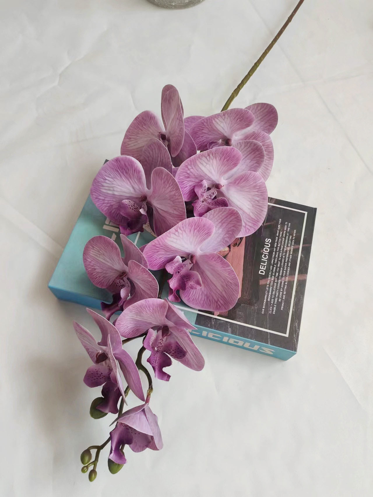 Natural Touch Latex	Moth Orchid Decorative Artificial Flower Moth Butterfly Orchid Table Home Cymbidium Purple Moth Orchids