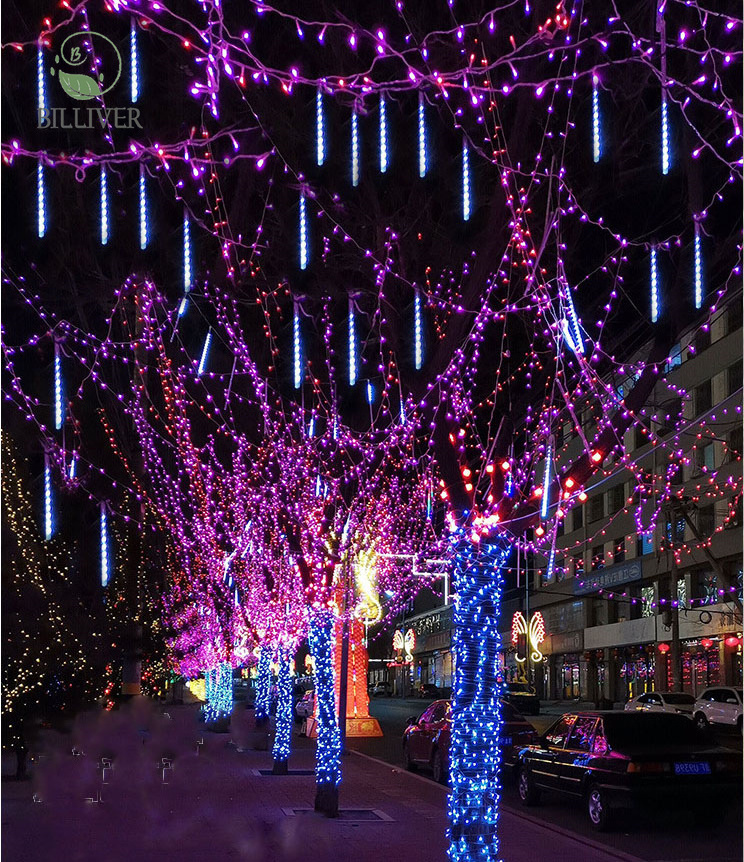 Waterproof EU Plug Garland Outdoor ornament Meteor shower Led Meteor Shower Lamp Rain String Tube Lights for Room arbol navidad