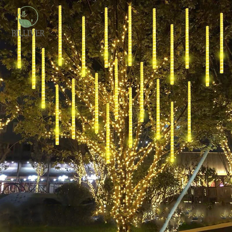 Waterproof EU Plug Garland Outdoor ornament Meteor shower Led Meteor Shower Lamp Rain String Tube Lights for Room arbol navidad