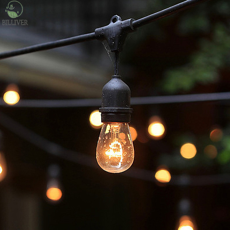 Eco friendly	Bulbs Outdoor Bistro LED decorative lighting Outdoor Party Decoration Waterproof Ip65 Led S14 String Light