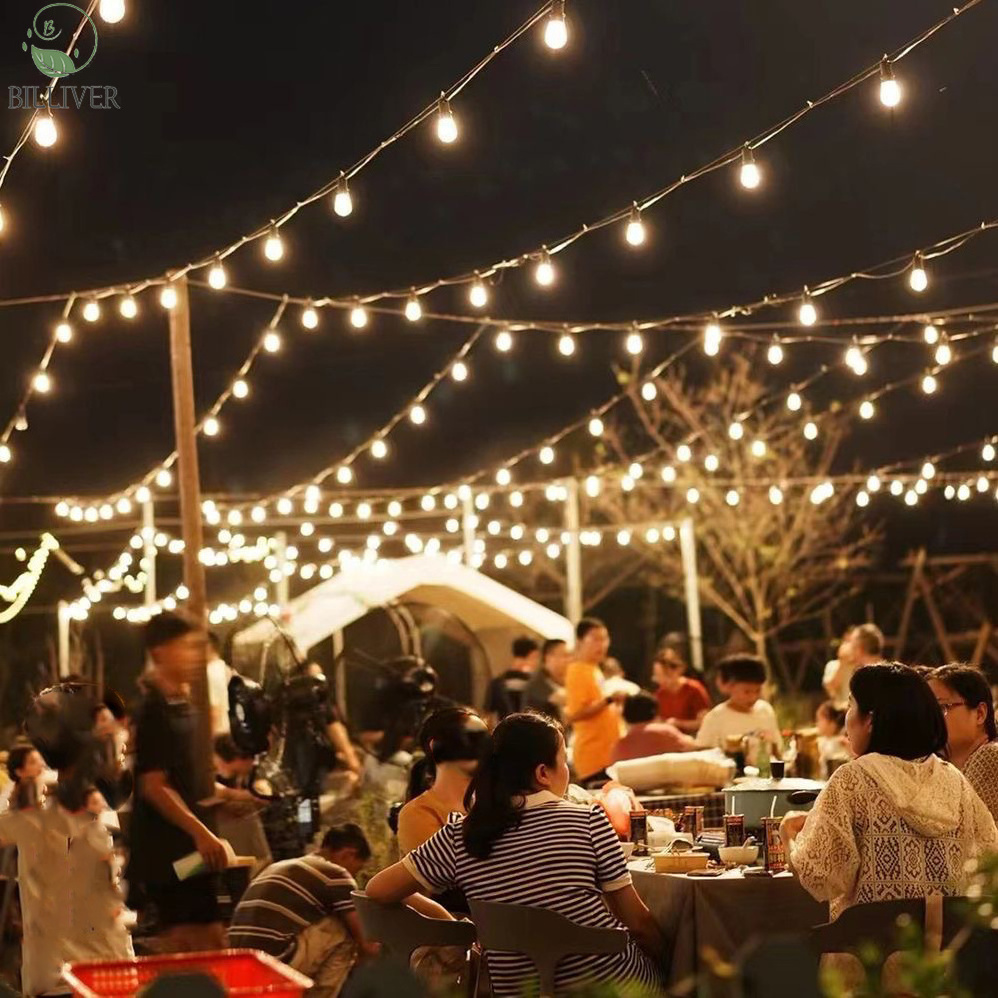 Eco friendly	Bulbs Outdoor Bistro LED decorative lighting Outdoor Party Decoration Waterproof Ip65 Led S14 String Light