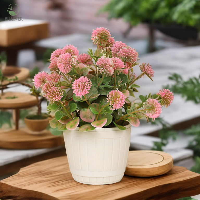 High Quality Plastic Flower Small Bonsai Flowers Succulent Pot For Bonsai Home Desktop Furnishings Green Plants