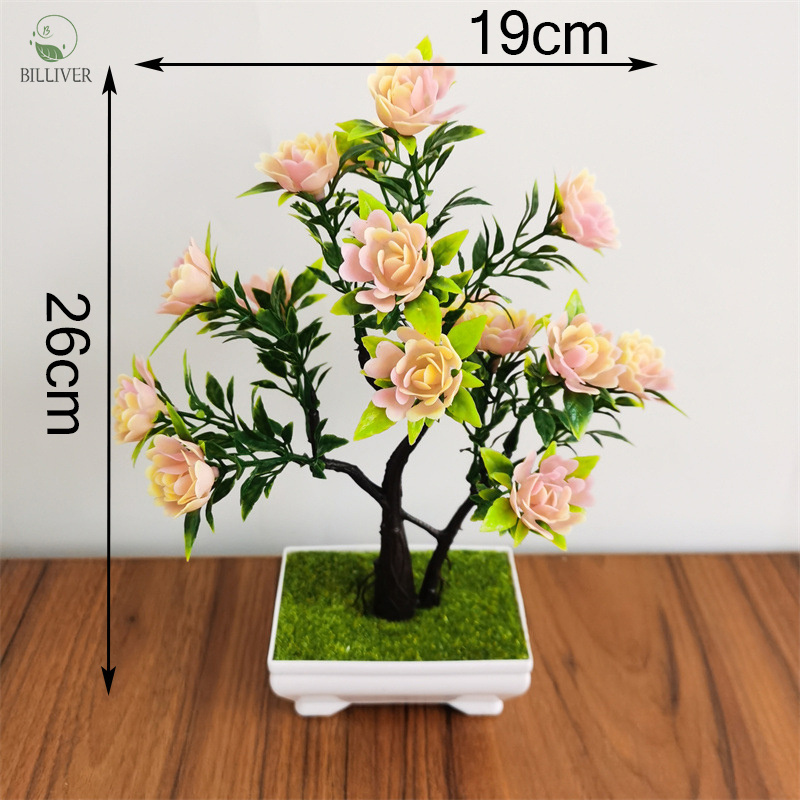 High Quality Plastic Flower Small Bonsai Flowers Succulent Pot For Bonsai Home Desktop Furnishings Green Plants