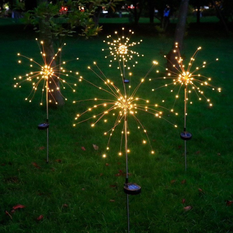 84cm led fireworks flashing lights string outdoor indoor courtyard lawn decoration lights solar night view