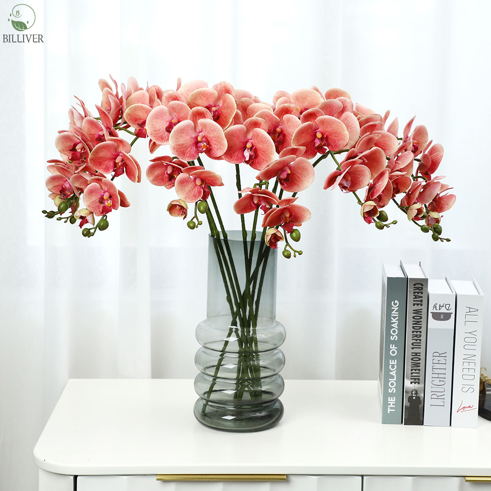 Natural Artificial Flowers fake orchid Butterfly Orchid table flowers and stand decoration for living room flower decor