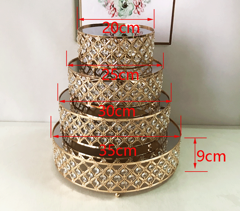 Iron European-style golden high-footed cake stand birthday party arrangement dessert stand metal sparkler products