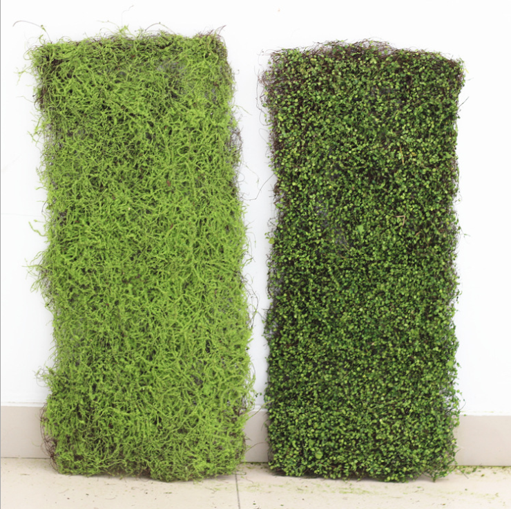 Plants Wall Artificial Moss Grass Wall Vineer Carton Package Plastic Leaves Decorative Plastic for Decoration High Quality Green