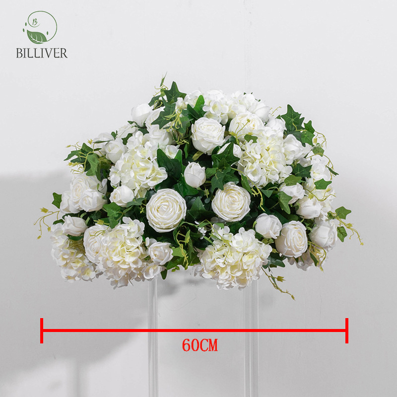 Top Quality Flower Ball Wedding Centerpieces Red Rose White Flower Ball Artificial Silk Flower Ball