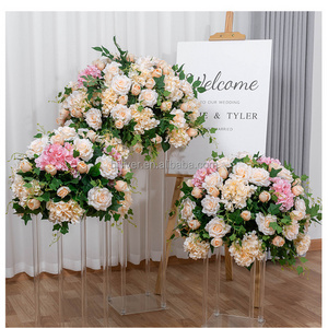 Graceful	wedding ivory center pieces wedding decorative artificial rose flower ball for wedding centerpiece decorative