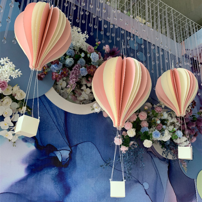 Hot selling foldable opening props hot air balloon decoration mall wedding decoration ceiling hanging ornaments