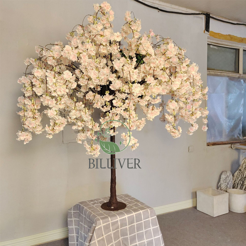 1.5M pink blue white Small Simulated Artificial cherry blossom table tree with flower branches outdoor flower  tree centerpiece