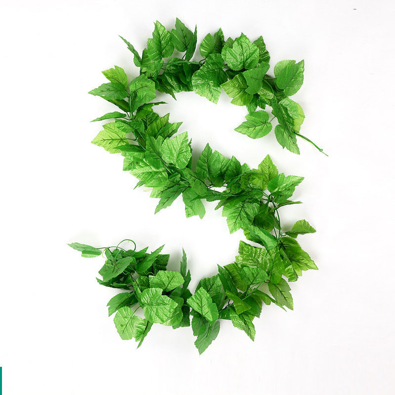 High quality 90pcs leaves Artificial Simulation grape vine plant rattan wall hanging green plants indoor leaf vines decoration