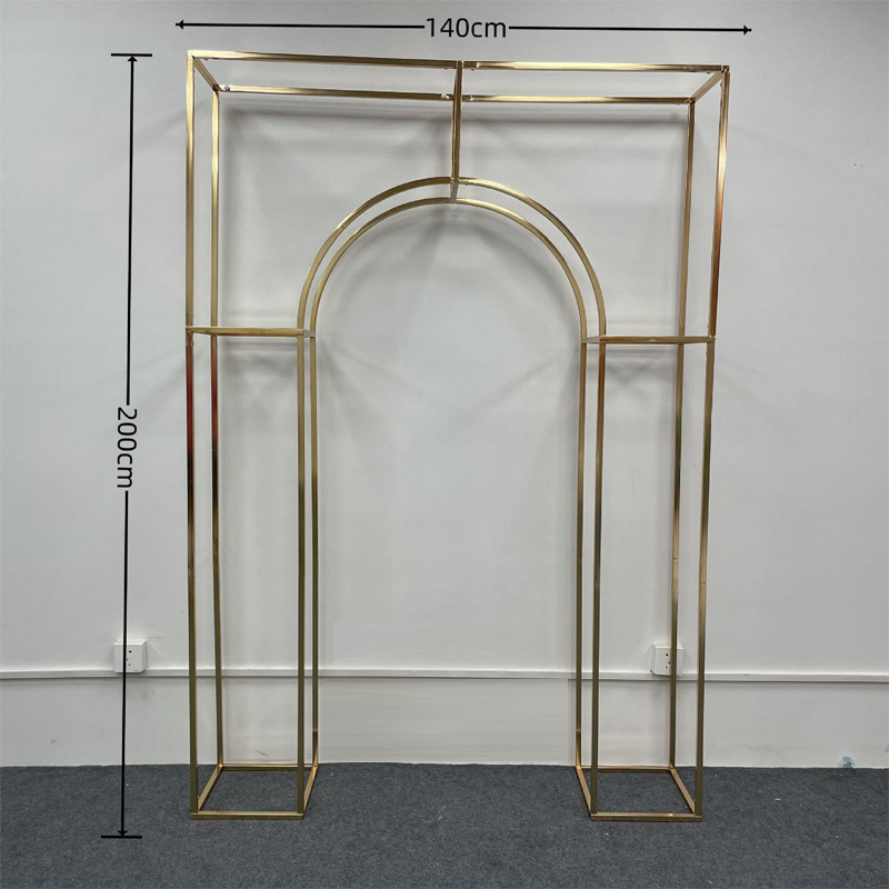 High quality Props Arch Stand For Party Flower Frame for event gold metal arch wedding church curtains backdrop decoration