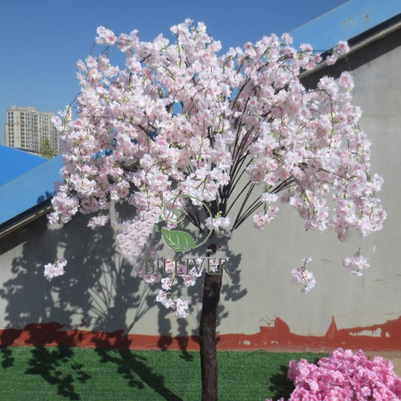 1.5M pink blue white Small Simulated Artificial cherry blossom table tree with flower branches outdoor flower  tree centerpiece