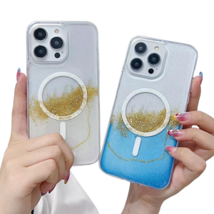 moving water glitter phone case anti peep magnetic phone case for iPhone series