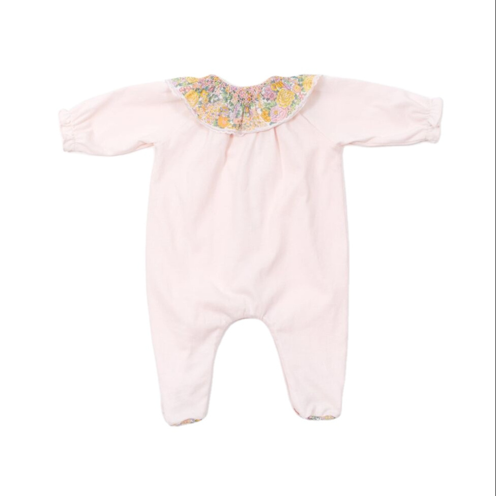 Manufacturers Wholesale Digital Printing Flower Floral Shape Pink Newborn Baby Boys Girls Bamboo Romper