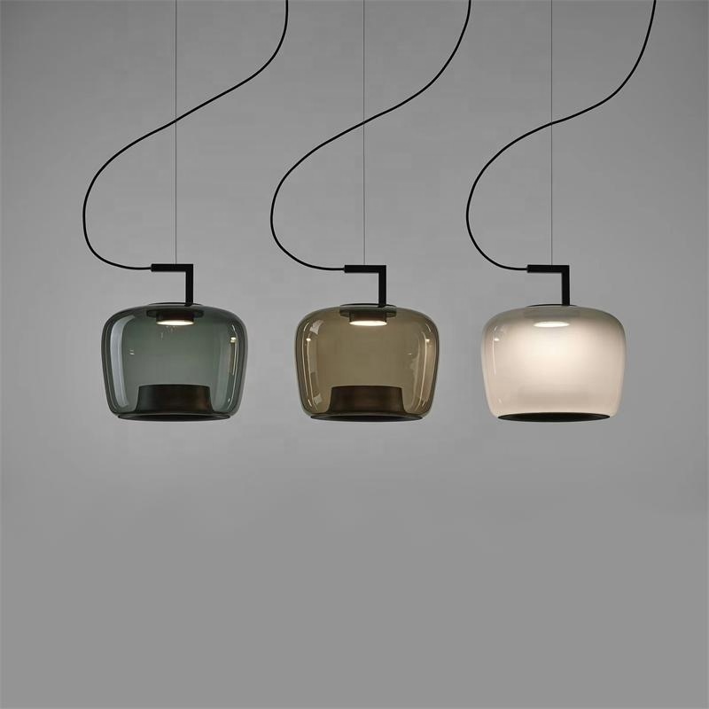 New Italian style minimalist art glass Pendant light Mall hotel Cafe table small glass pendant lights