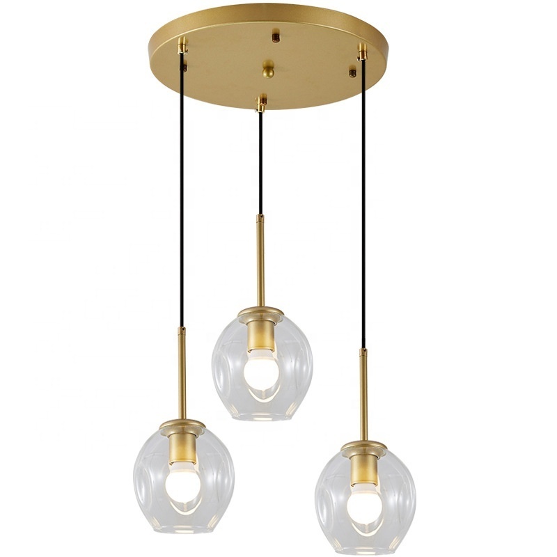 Nordic Creative Living Room Pendant Lamps Modern Minimalist Personality Golden Atmosphere Dining Bedroom Glass Pendant Lights