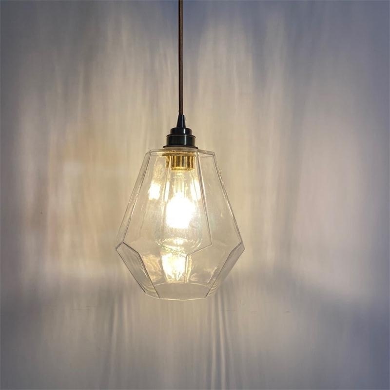 Crystal Glass Suspended Ceiling Lighting Fixture Flush Mount Modern Hanging Lamps Pendant Lights for Living Dining Room