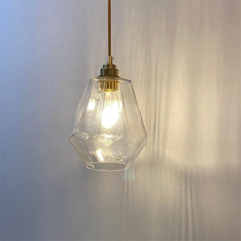 Crystal Glass Suspended Ceiling Lighting Fixture Flush Mount Modern Hanging Lamps Pendant Lights for Living Dining Room