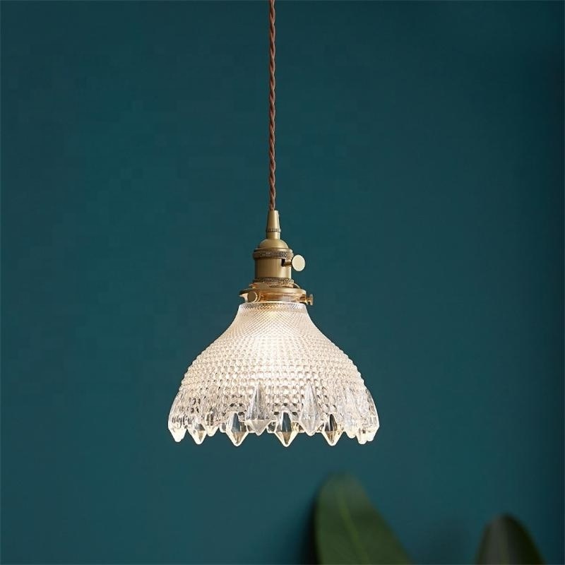 Nordic Personality Creative Restaurant Clothing Window Milk Tea Shop Post-Modern Bedside Bar Brass Glass Pendant Lights