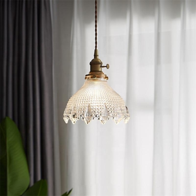 Nordic Personality Creative Restaurant Clothing Window Milk Tea Shop Post-Modern Bedside Bar Brass Glass Pendant Lights