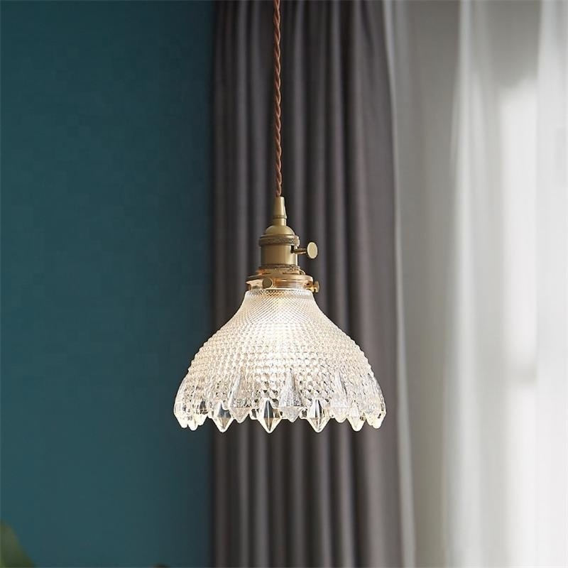 Nordic Personality Creative Restaurant Clothing Window Milk Tea Shop Post-Modern Bedside Bar Brass Glass Pendant Lights