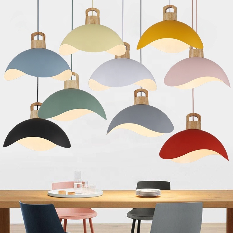 Nordic Simple style macaron dining metal pendant lights home restaurant bedroom colors pendant lamps